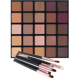 Matte and Shimmer Eyeshadow Palette, Vodisa 25 Smoky Warm Color Eye Shadows Glitter Makeup Kit Make Up Brushes Set